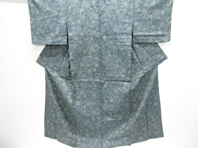 花唐草模様織出し西陣お召し単衣着物